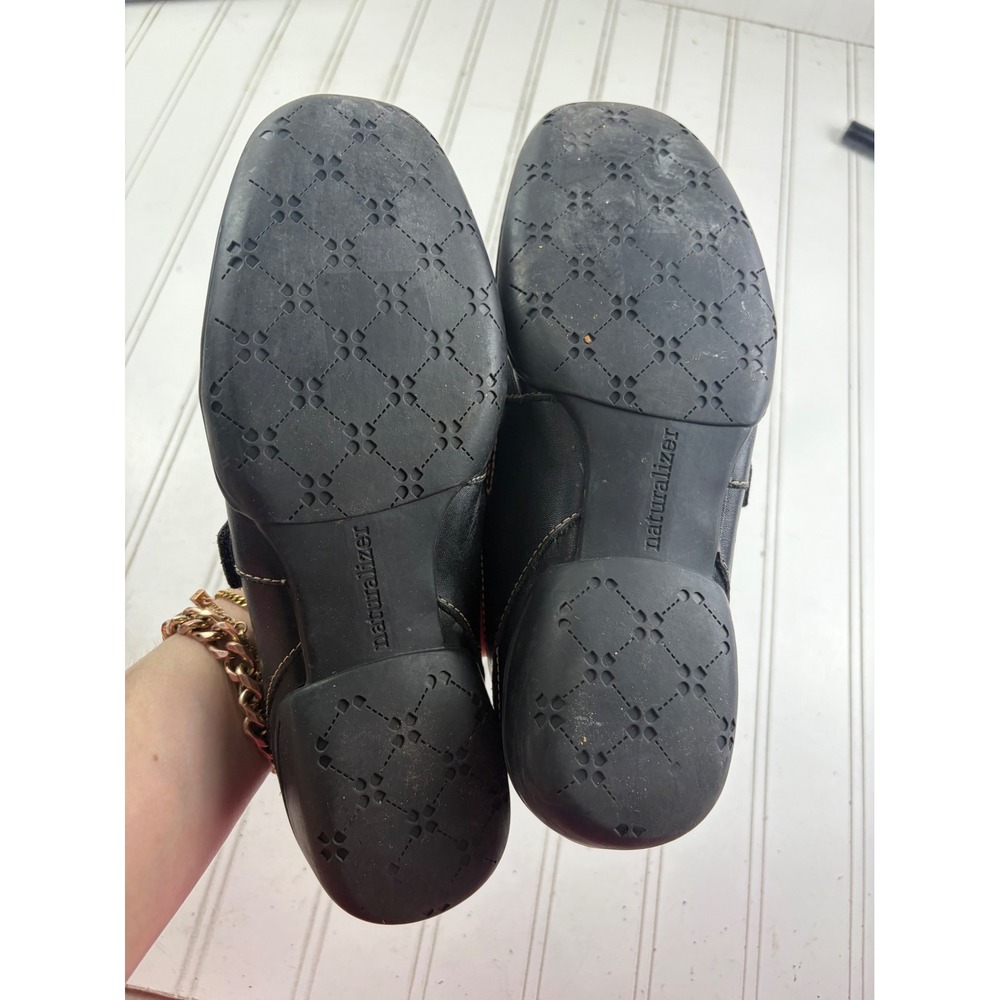 Naturalizer Black Leather Mesh Mary Jane Comfort Flats Women's Size 8M - Picture 6 of 10